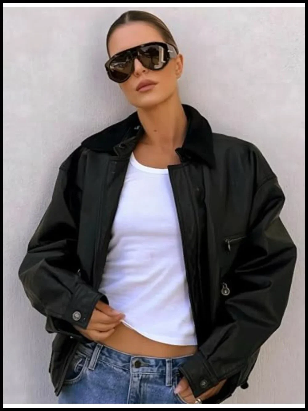Oversized Retro Aviator Sunglasses with UV400 Protection